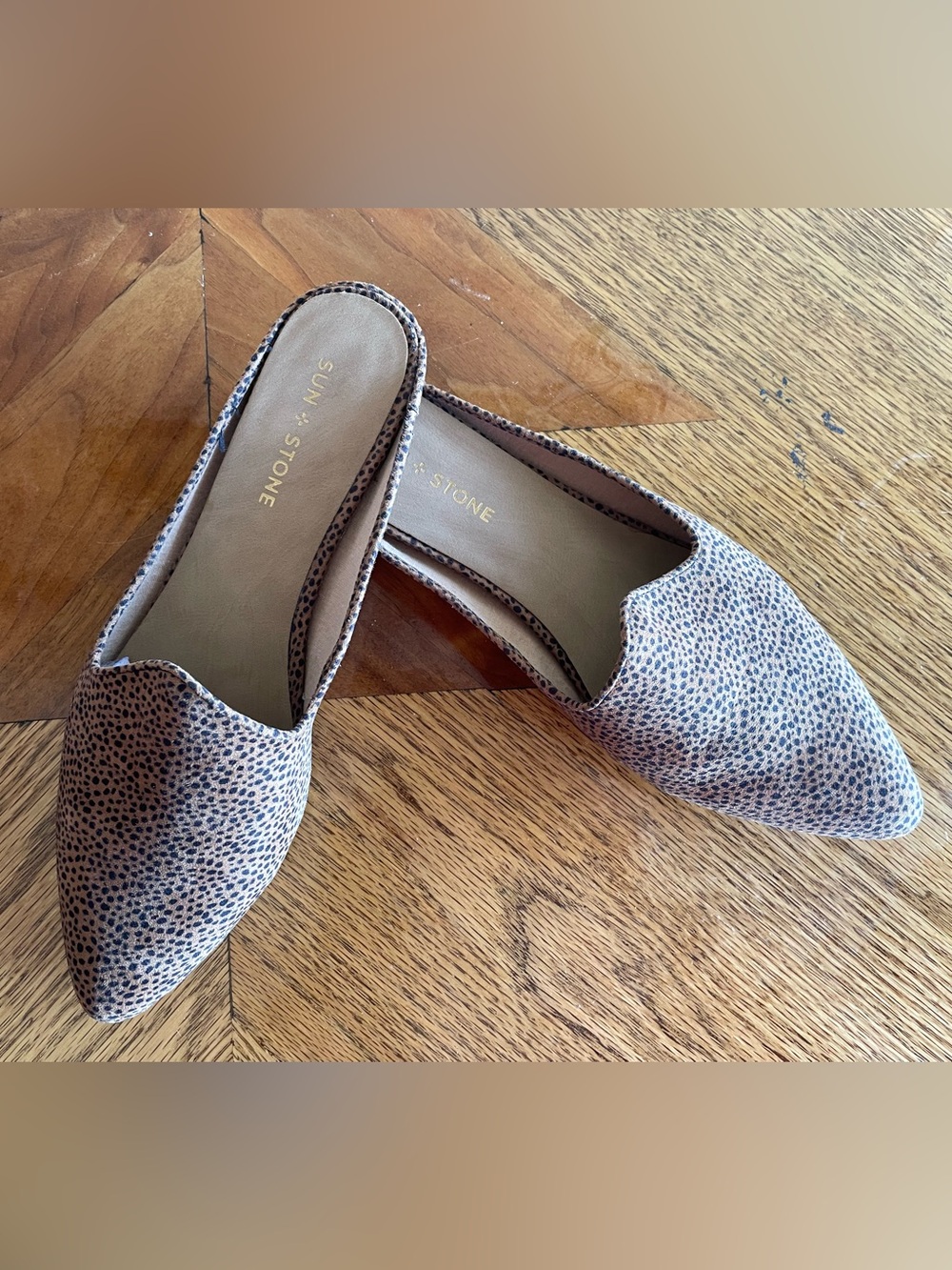 Leopard-Print Slip-On Mules in Tan - Picture 2 of 3
